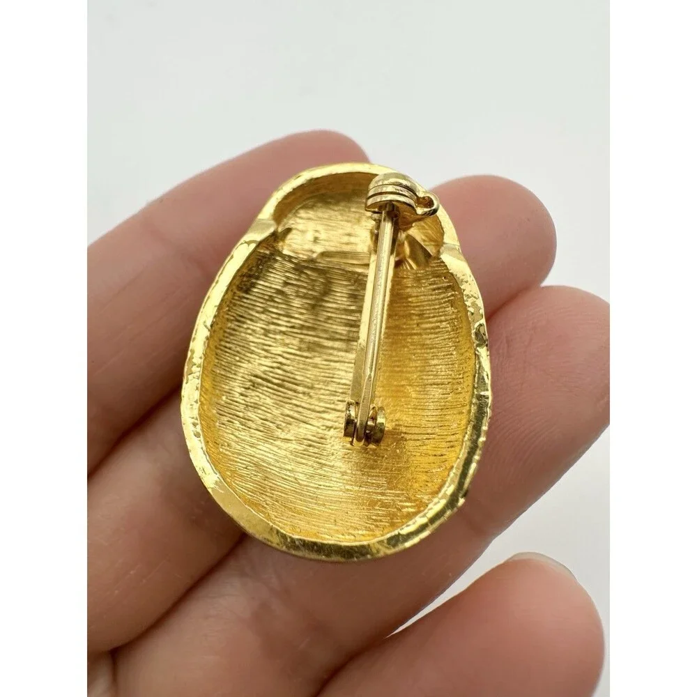 Vintage Gold Tone Rhinestone Bug Pin Brooch